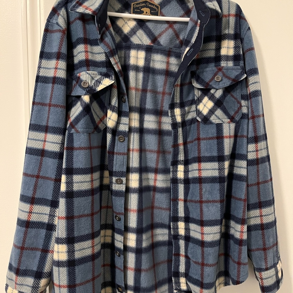 Blue fleece plaid flannel from freedom foundry